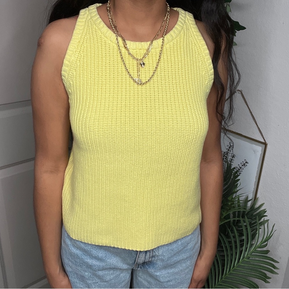 Women’s Small Yellow 525 America Sleeveless Knit Top - Picture 4 of 5
